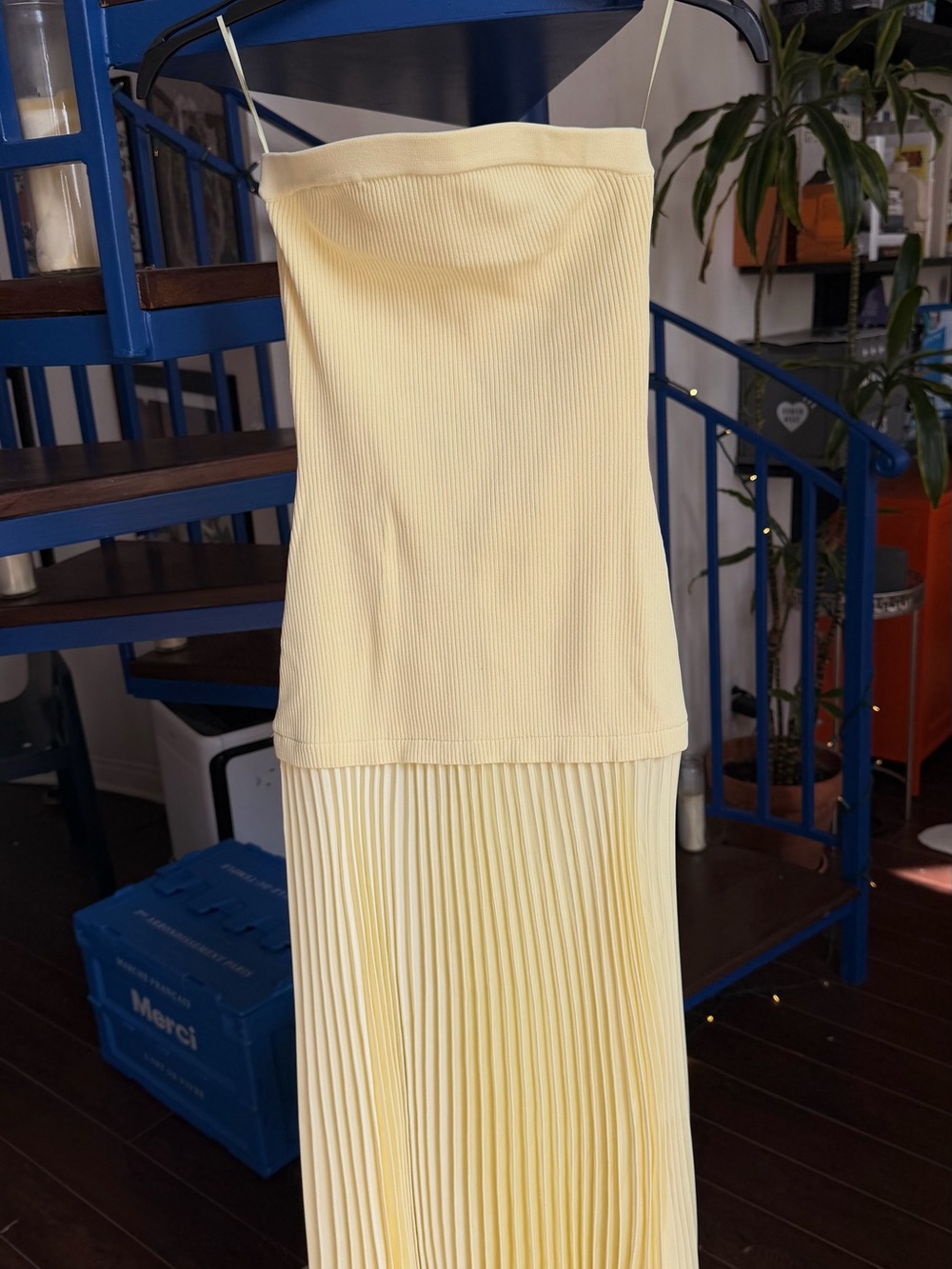 ASTR Pale Yellow Midi Dress